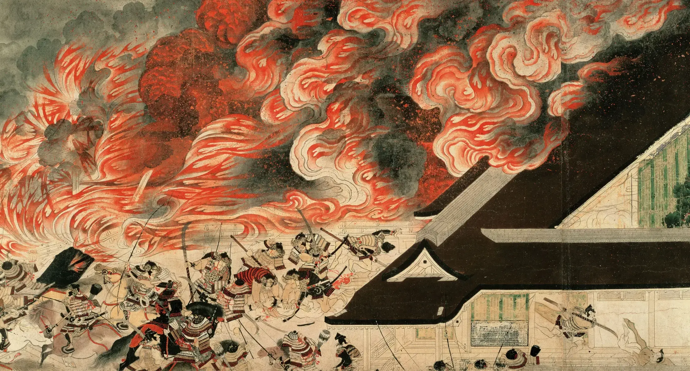 Heiji Monogatari Emaki - one of the most famous emakimono scenes of the era